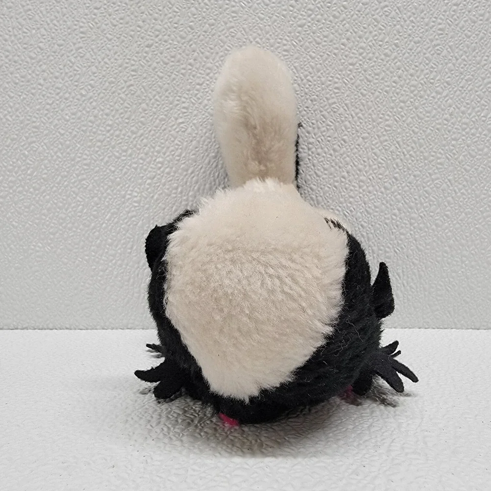 Vintage 1974 Dakin Skunk Plush Blue Eyes Pink Nose & Ribbon - Rare!